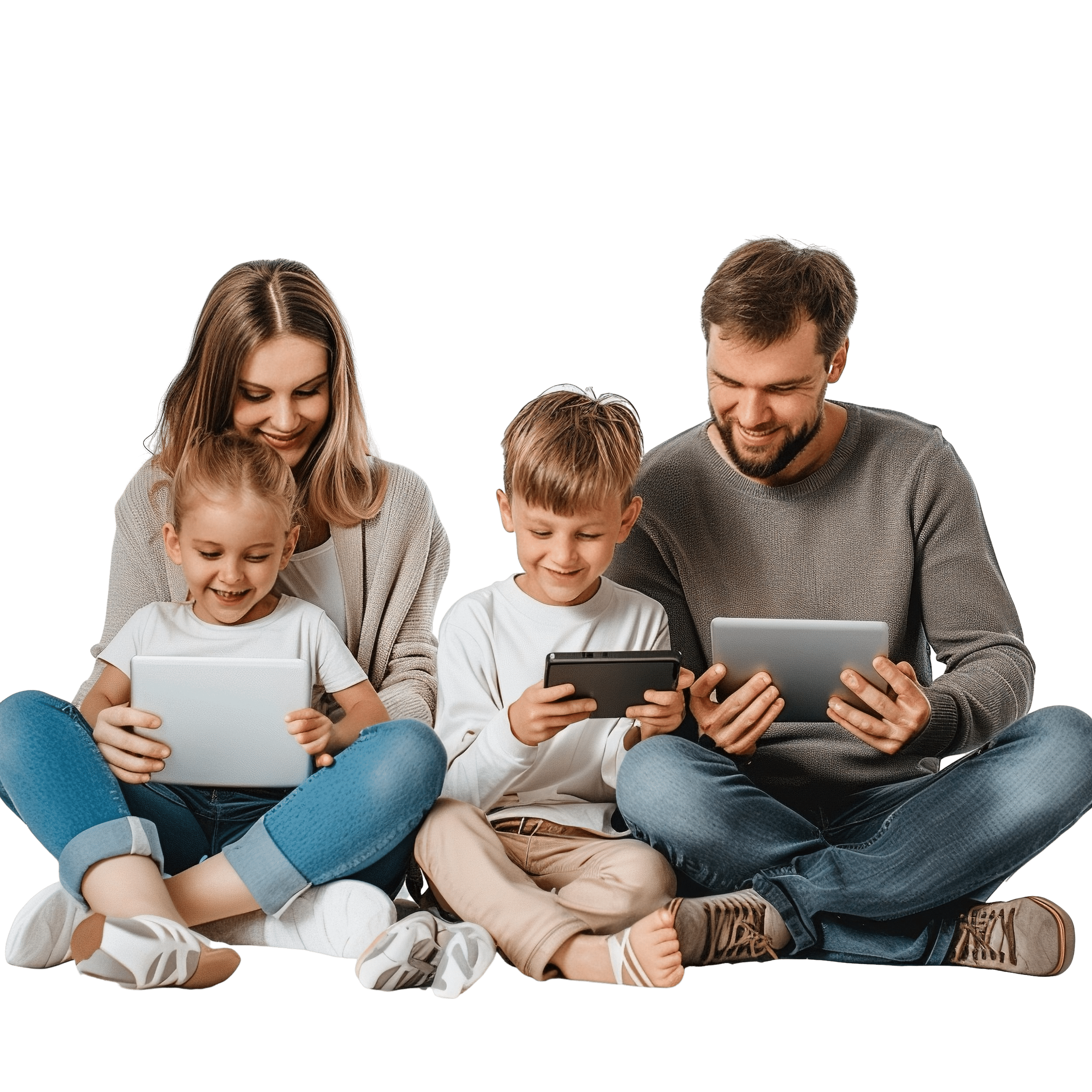 Keluarga menikmati internet fiber Dnnetwork